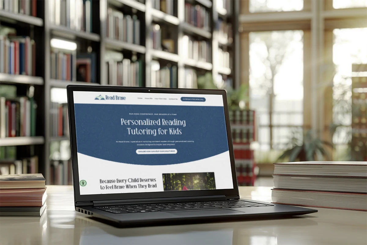 Mock Up of Website Design For Reading Educator, Read Brave